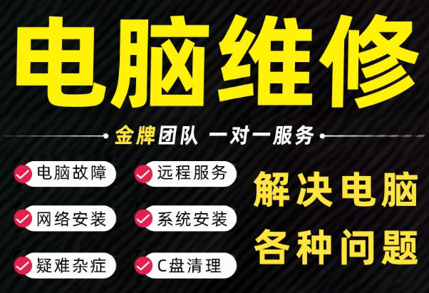 电脑远程维修网络问题解决故障c盘驱动安装技术服务弹窗流氓清理